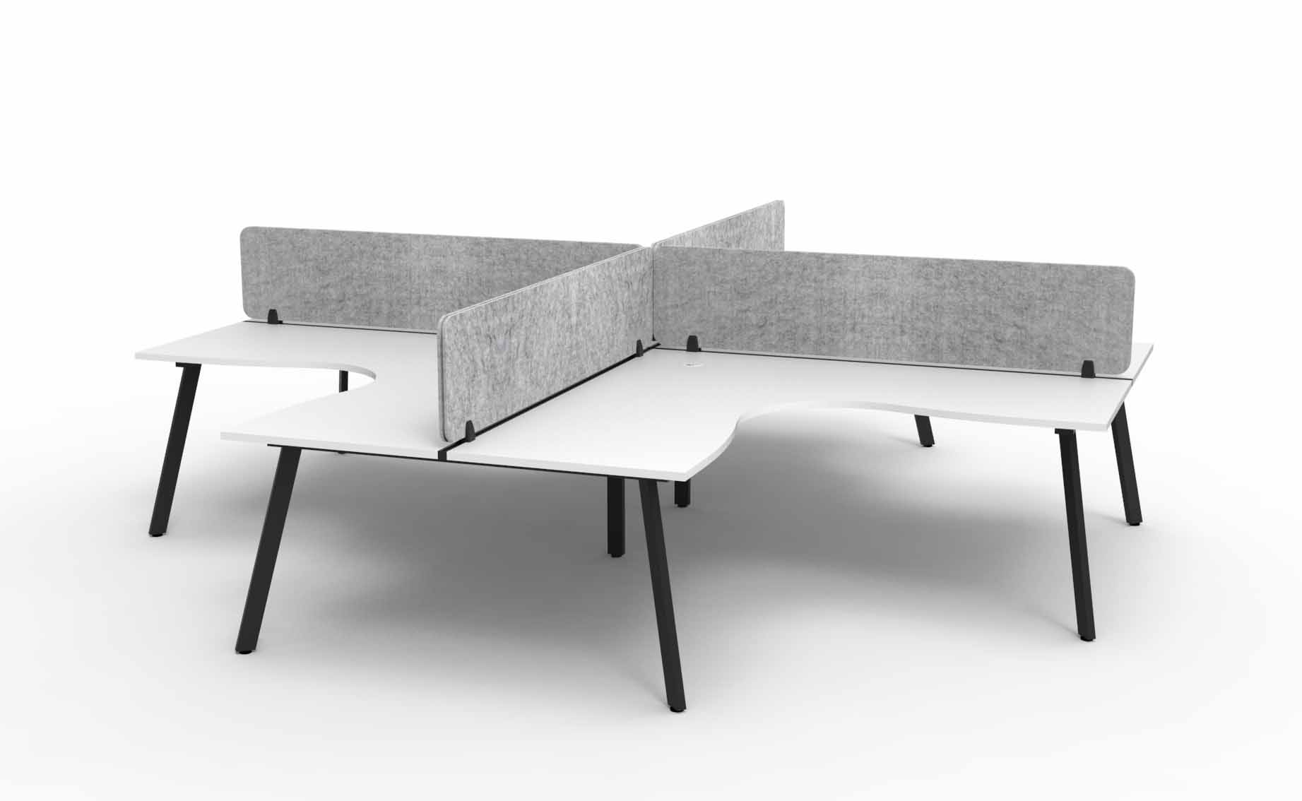 Eternity 4 Person Corner Workstation - With Eco Screen